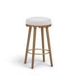 TOV Oodle Cream Performance Vegan Mohair Light Walnut Bar Stool
