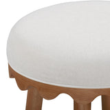 TOV Oodle Cream Performance Vegan Mohair Light Walnut Bar Stool