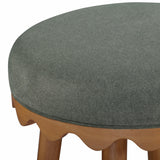 TOV Oodle Green Performance Vegan Mohair Light Walnut Bar Stool