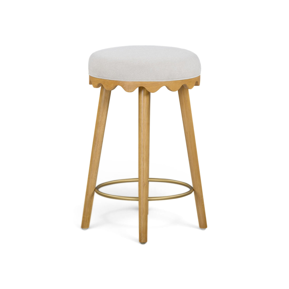 TOV Oodle Cream Performance Vegan Mohair Natural Counter Stool