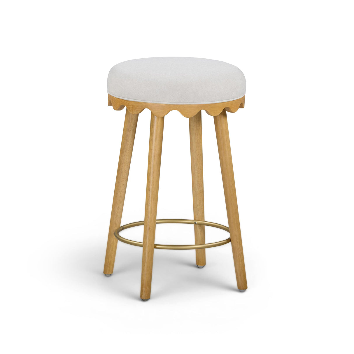 TOV Oodle Cream Performance Vegan Mohair Natural Counter Stool