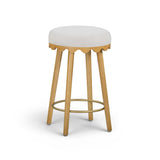 TOV Oodle Cream Performance Vegan Mohair Natural Counter Stool