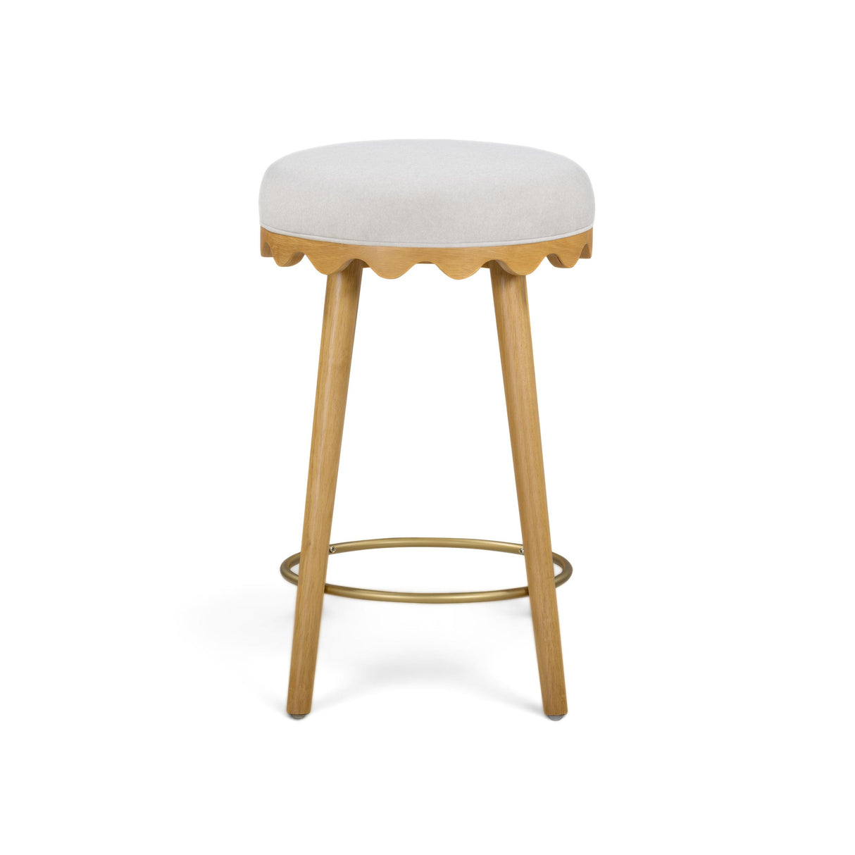 TOV Oodle Cream Performance Vegan Mohair Natural Counter Stool