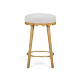 TOV Oodle Cream Performance Vegan Mohair Natural Counter Stool