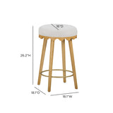 TOV Oodle Cream Performance Vegan Mohair Natural Counter Stool