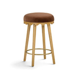 TOV Oodle Bronze Performance Vegan Mohair Natural Counter Stool