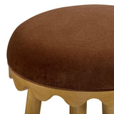 TOV Oodle Bronze Performance Vegan Mohair Natural Counter Stool