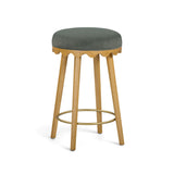 TOV Oodle Green Performance Vegan Mohair Natural Counter Stool