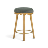 TOV Oodle Green Performance Vegan Mohair Natural Counter Stool