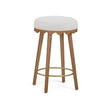 TOV Oodle Cream Performance Vegan Mohair Light Walnut Counter Stool