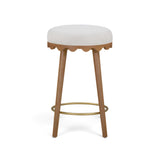 TOV Oodle Cream Performance Vegan Mohair Light Walnut Counter Stool