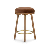 TOV Oodle Bronze Performance Vegan Mohair Light Walnut Counter Stool