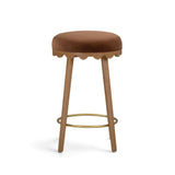 TOV Oodle Bronze Performance Vegan Mohair Light Walnut Counter Stool