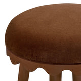TOV Oodle Bronze Performance Vegan Mohair Light Walnut Counter Stool