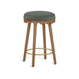 TOV Oodle Green Performance Vegan Mohair Light Walnut Counter Stool