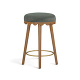 TOV Oodle Green Performance Vegan Mohair Light Walnut Counter Stool