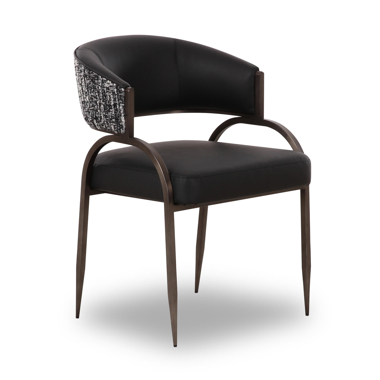 TOV Tatum Black Performance Vegan Leather 2-Tone Dining Chair