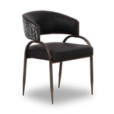 TOV Tatum Black Performance Vegan Leather 2-Tone Dining Chair