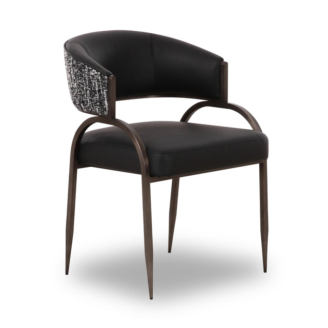 TOV Tatum Black Performance Vegan Leather 2-Tone Dining Chair