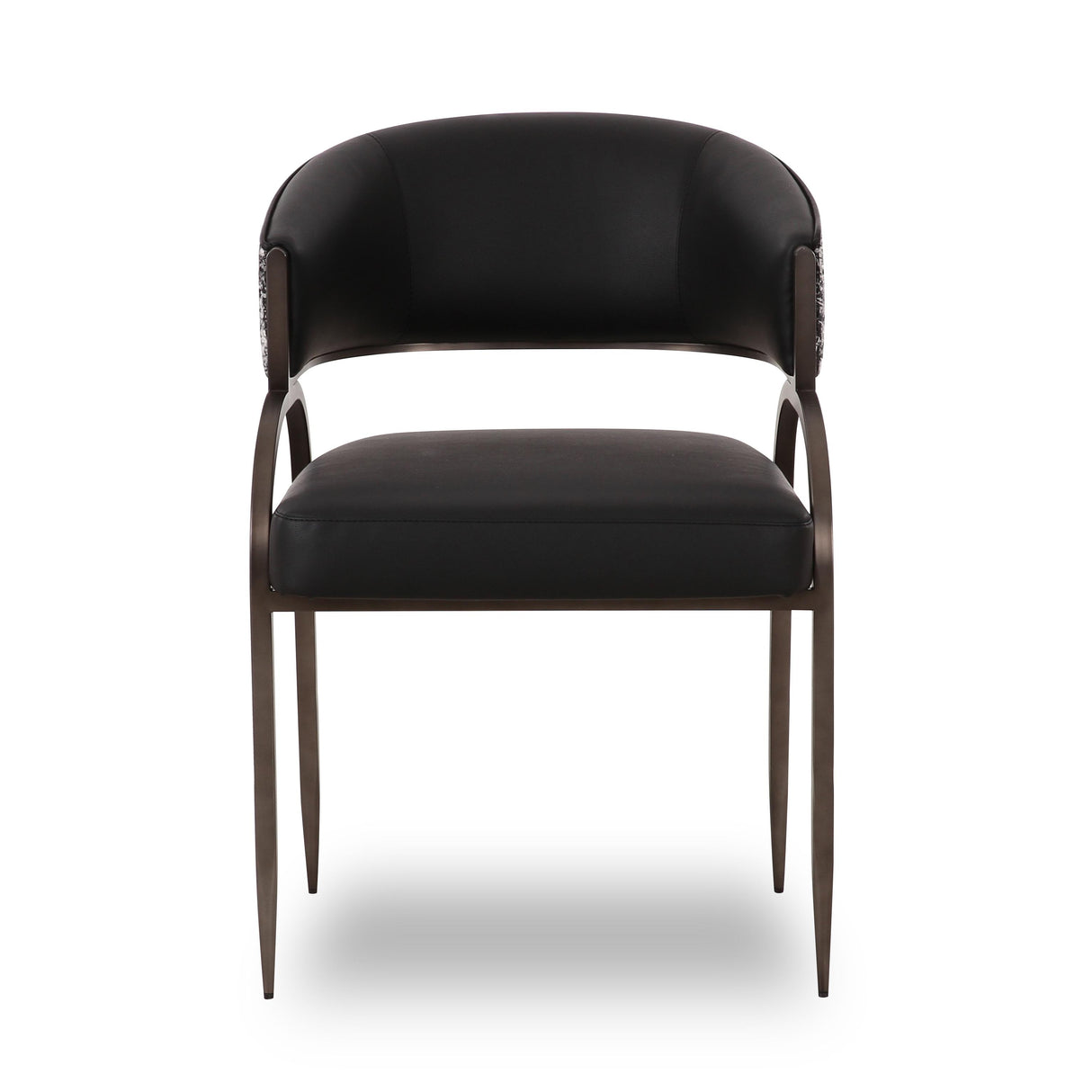TOV Tatum Black Performance Vegan Leather 2-Tone Dining Chair