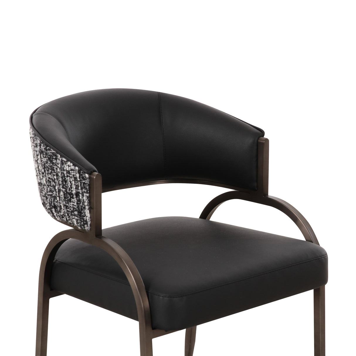 TOV Tatum Black Performance Vegan Leather 2-Tone Dining Chair