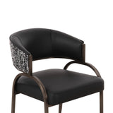 TOV Tatum Black Performance Vegan Leather 2-Tone Dining Chair