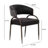 TOV Tatum Black Performance Vegan Leather 2-Tone Dining Chair