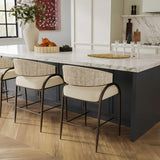 TOV Tatum Cream Performance Vegan Leather 2-Tone Counter Stool