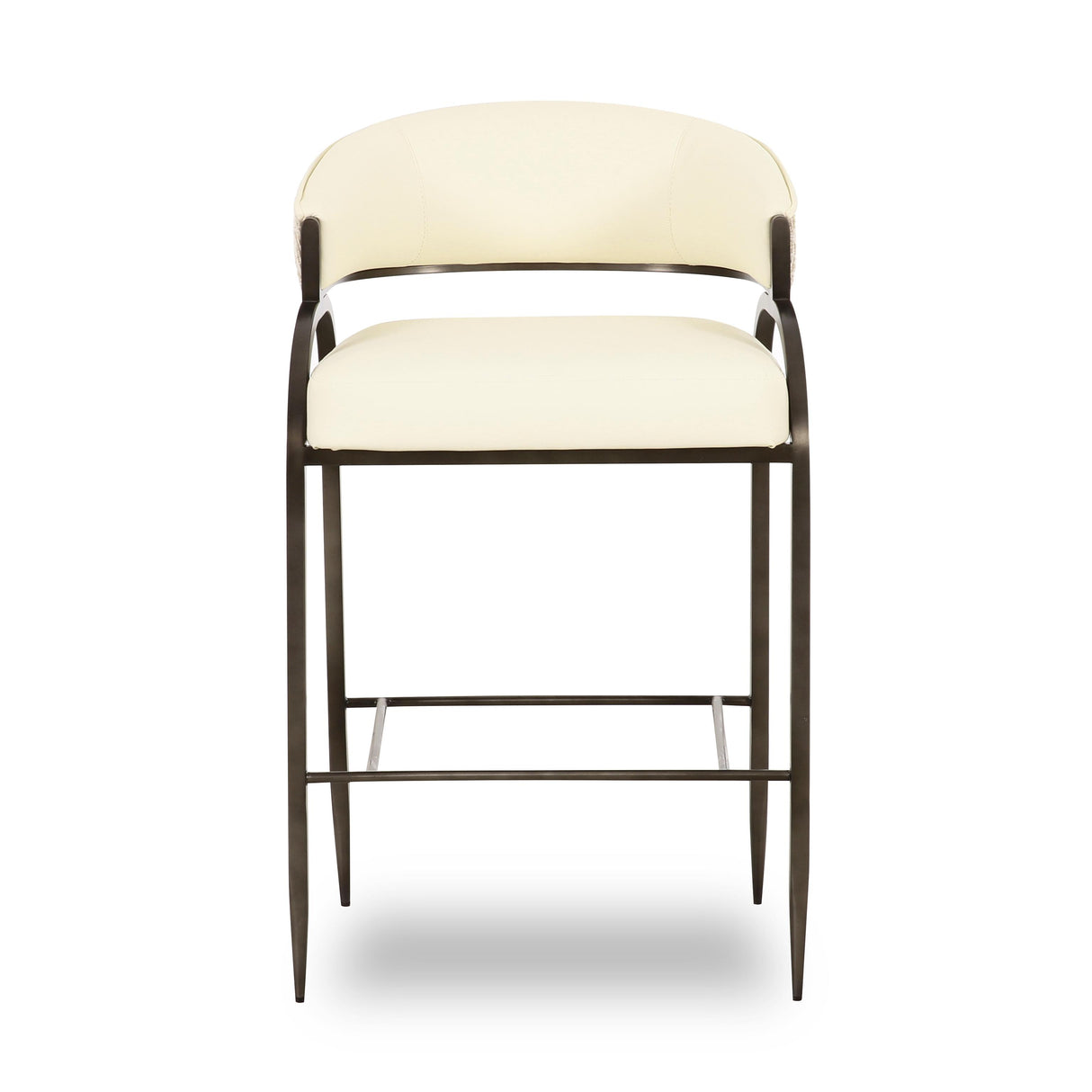 TOV Tatum Cream Performance Vegan Leather 2-Tone Counter Stool