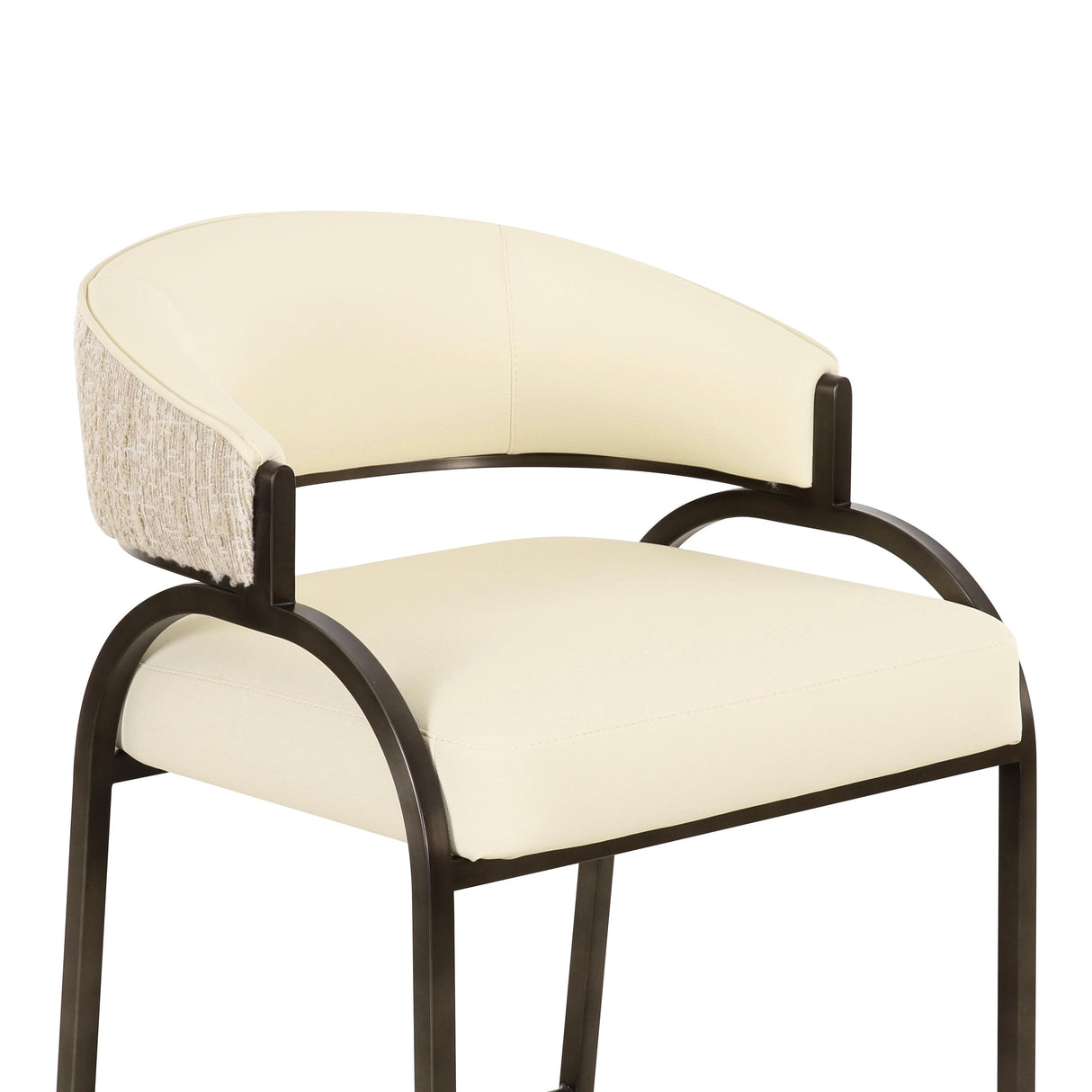 TOV Tatum Cream Performance Vegan Leather 2-Tone Counter Stool