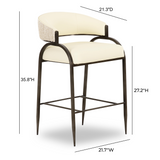 TOV Tatum Cream Performance Vegan Leather 2-Tone Counter Stool