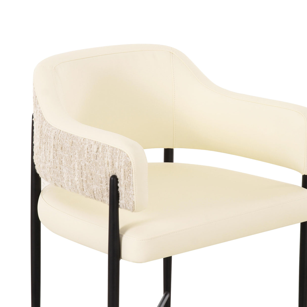 TOV Sezanne Cream Performance Vegan Leather 2-Tone Dining Chair