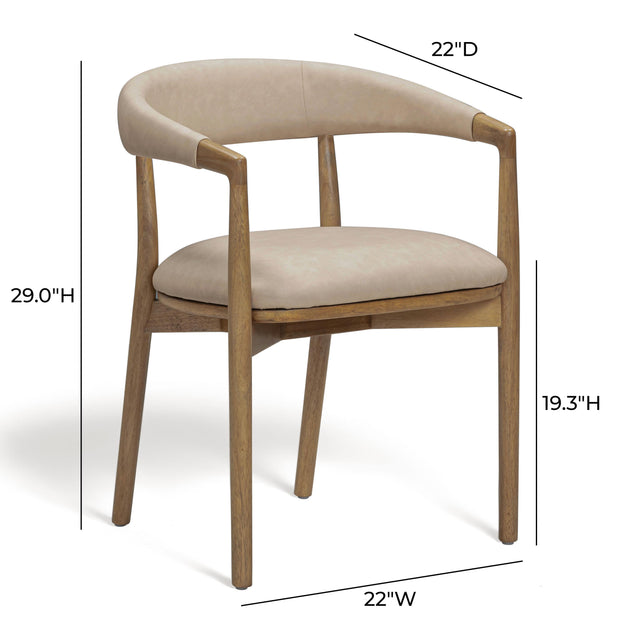 TOV Vina Taupe Performance Vegan Leather Dining Chair