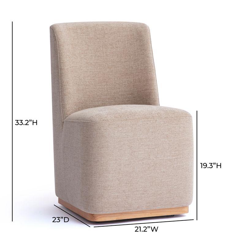 TOV Melissa Tan Performance Fabric Rolling Dining Chair