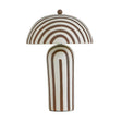 TOV Maiori Chocolate Brown Striped Papier Mache Table Lamp