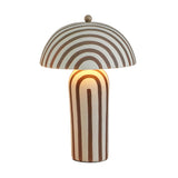 TOV Maiori Chocolate Brown Striped Papier Mache Table Lamp