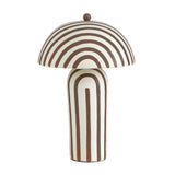 TOV Maiori Chocolate Brown Striped Papier Mache Table Lamp