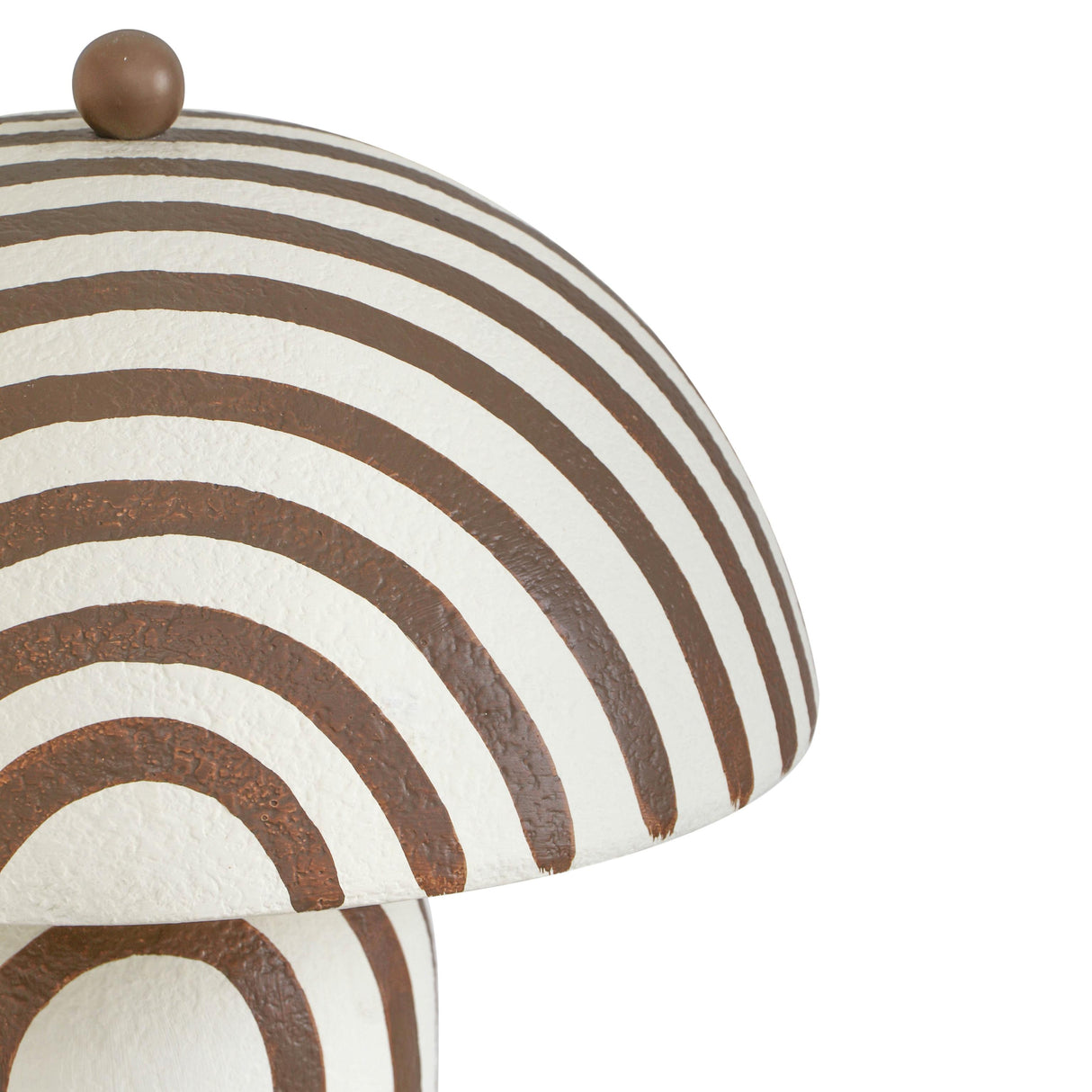 TOV Maiori Chocolate Brown Striped Papier Mache Table Lamp