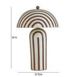 TOV Maiori Chocolate Brown Striped Papier Mache Table Lamp