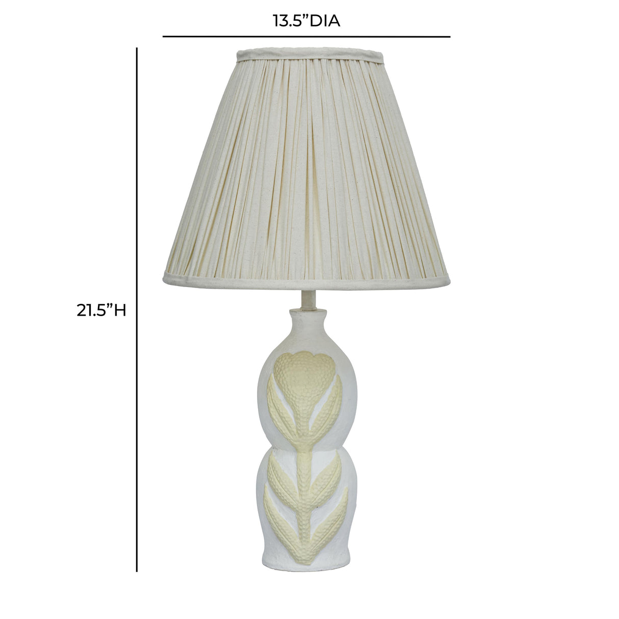 TOV Edith Curved Papier Mache Flower Pleated Table Lamp