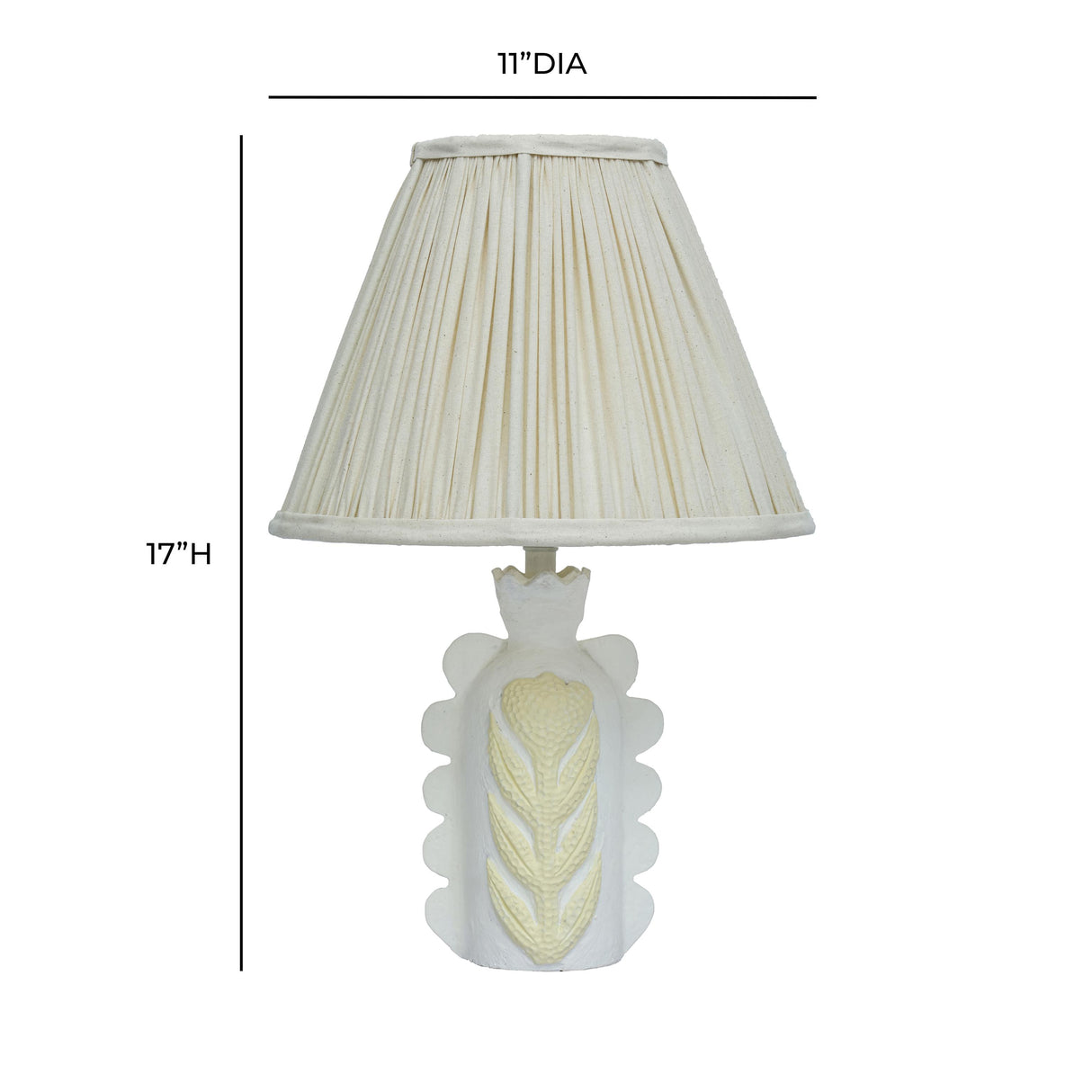 TOV Edith Scalloped Papier Mache Flower Pleated Table Lamp