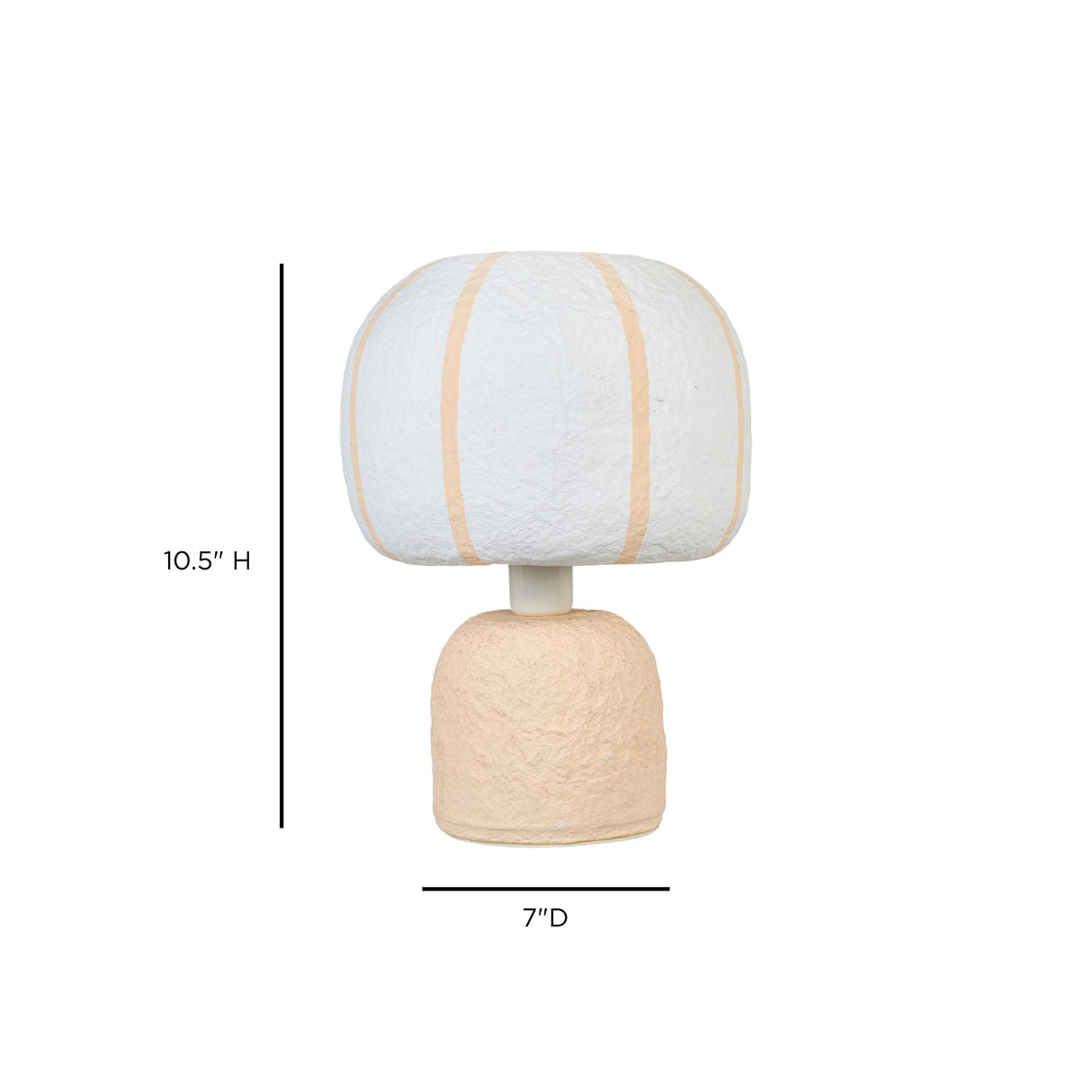 TOV Margate Pink Peach Cotton Mache Table Lamp