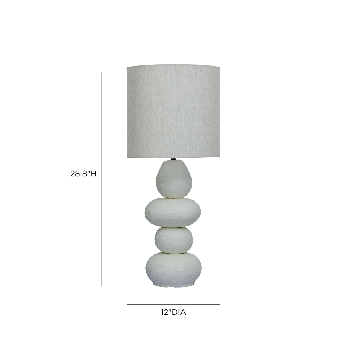 TOV Pebble Cream Table Lamp