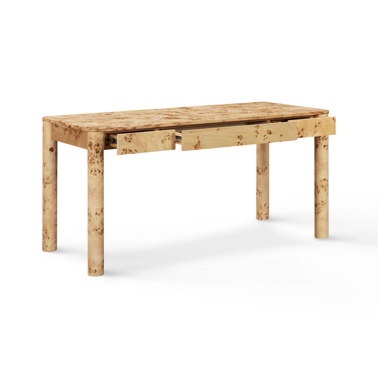 TOV Berri Natural Burl 3-Drawer Work Desk