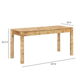 TOV Berri Natural Burl 3-Drawer Work Desk