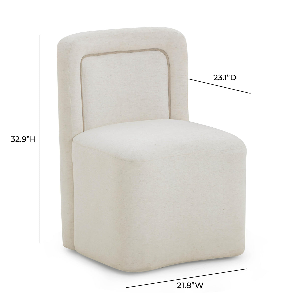 TOV Dolce Cream Rolling Desk Chair