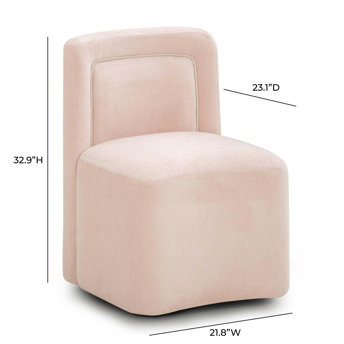 TOV Dolce Pink Rolling Desk Chair