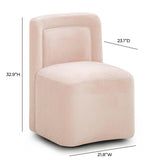 TOV Dolce Pink Rolling Desk Chair