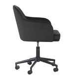 TOV Sydney Black Performance Velvet Office Desk Chair