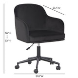 TOV Sydney Black Performance Velvet Office Desk Chair